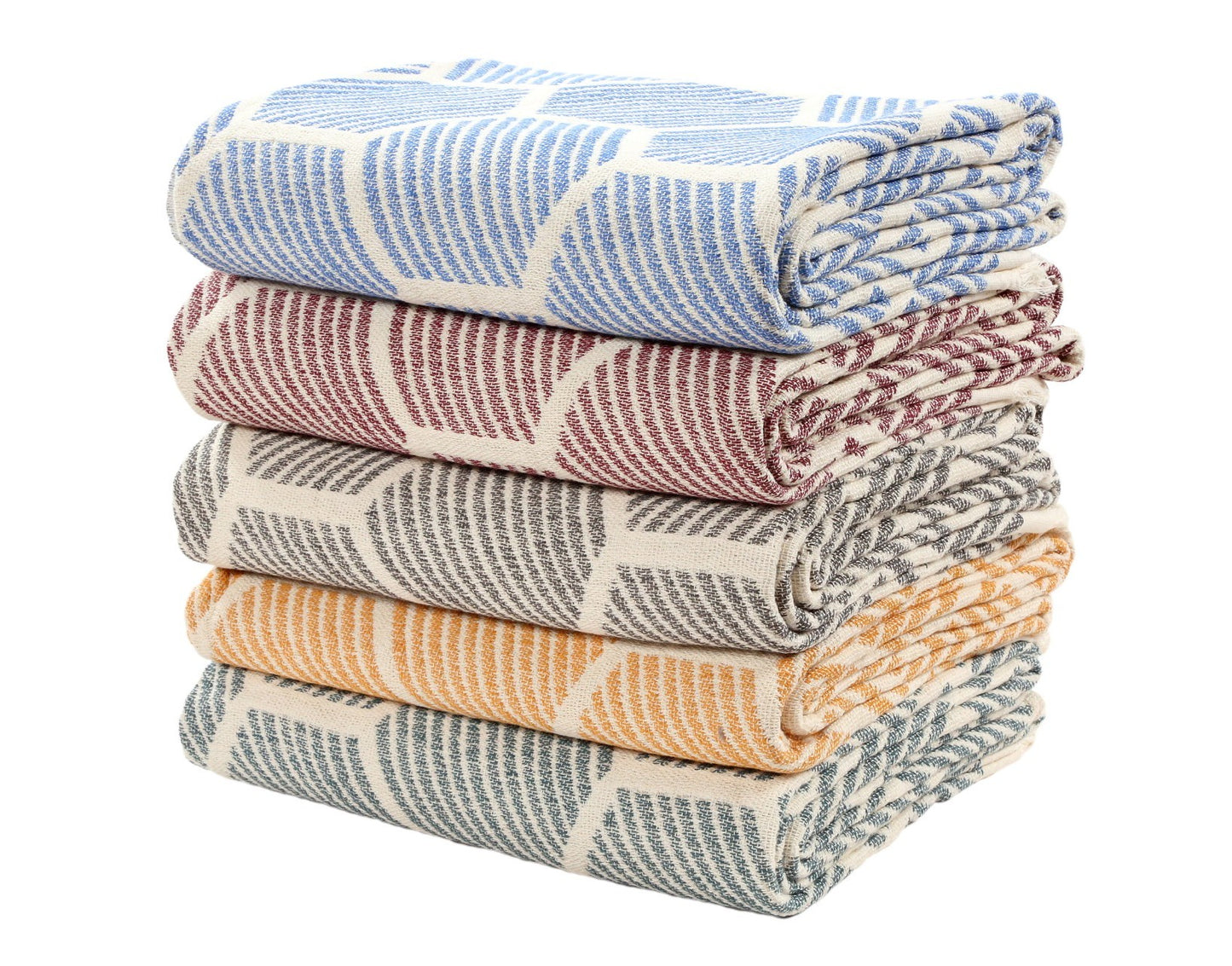 Hexagon Pattern Throw- color  reverses light to dark
